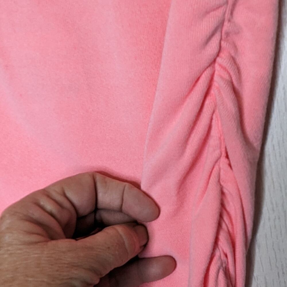 Sundry pink peach pop rouched mini skirt size 1 - Picture 6 of 7